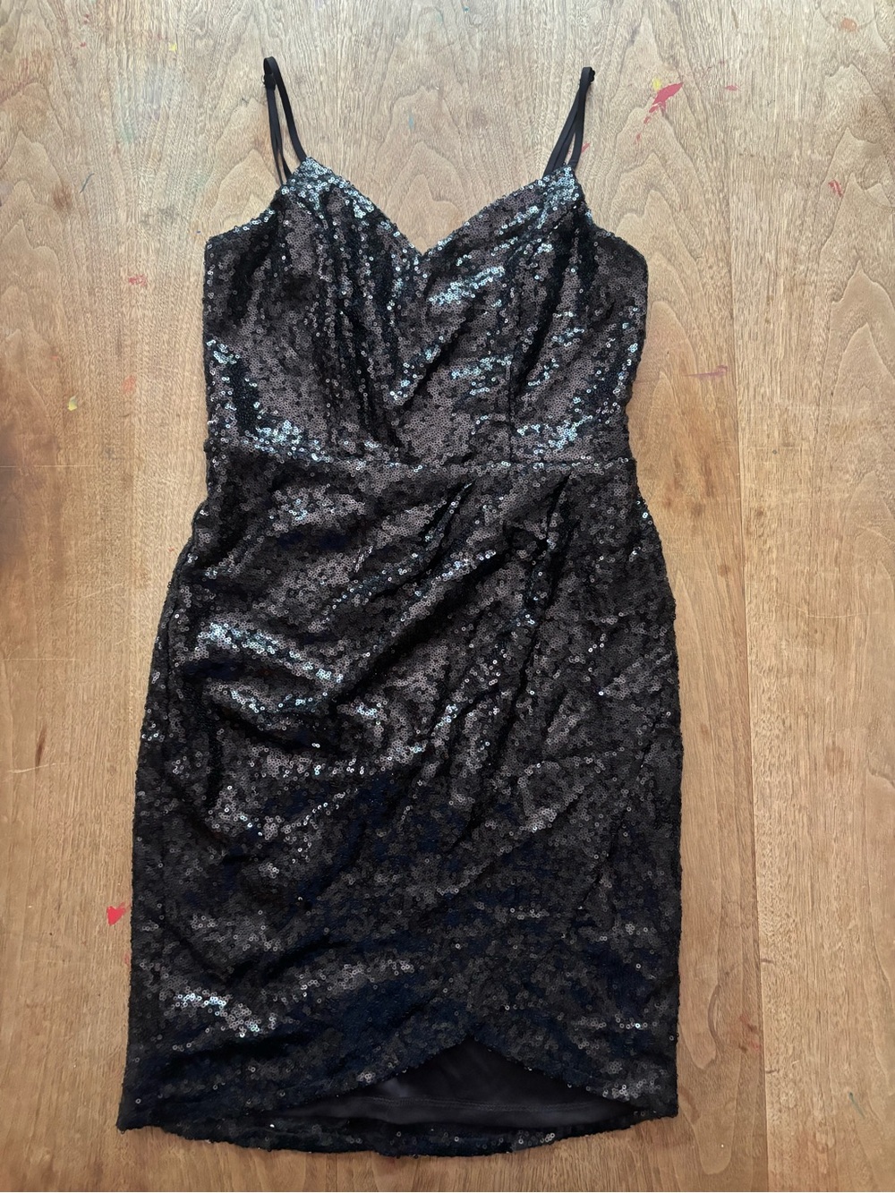 Speechless Black Sequin Spaghetti-Strap Mini Dress